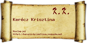 Kerécz Krisztina névjegykártya