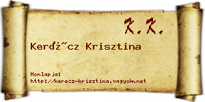 Kerécz Krisztina névjegykártya